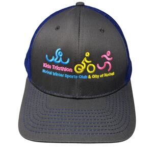 Kids Triathion Snapback Trucker Hat Multi One Size Adjustable Mesh Back NV Caps